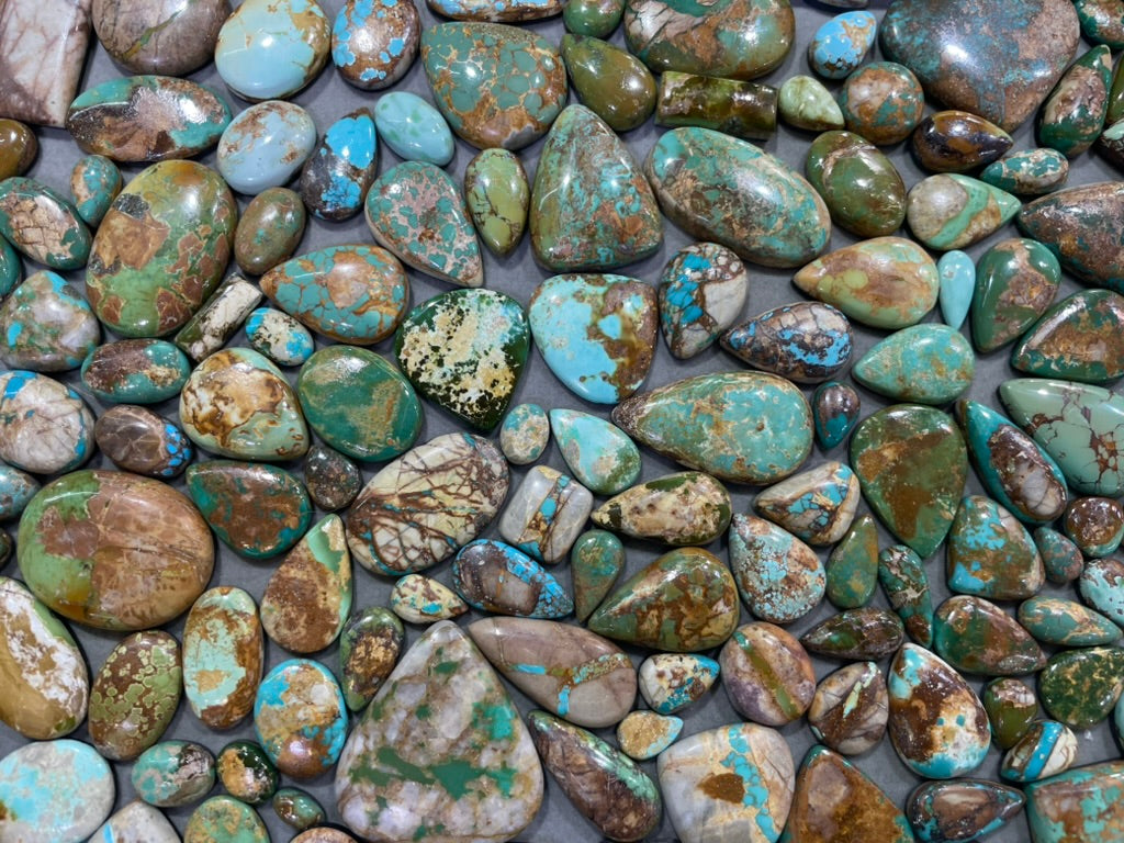 Turquoise Cabochons at the Tucson Gem and Mineral Show