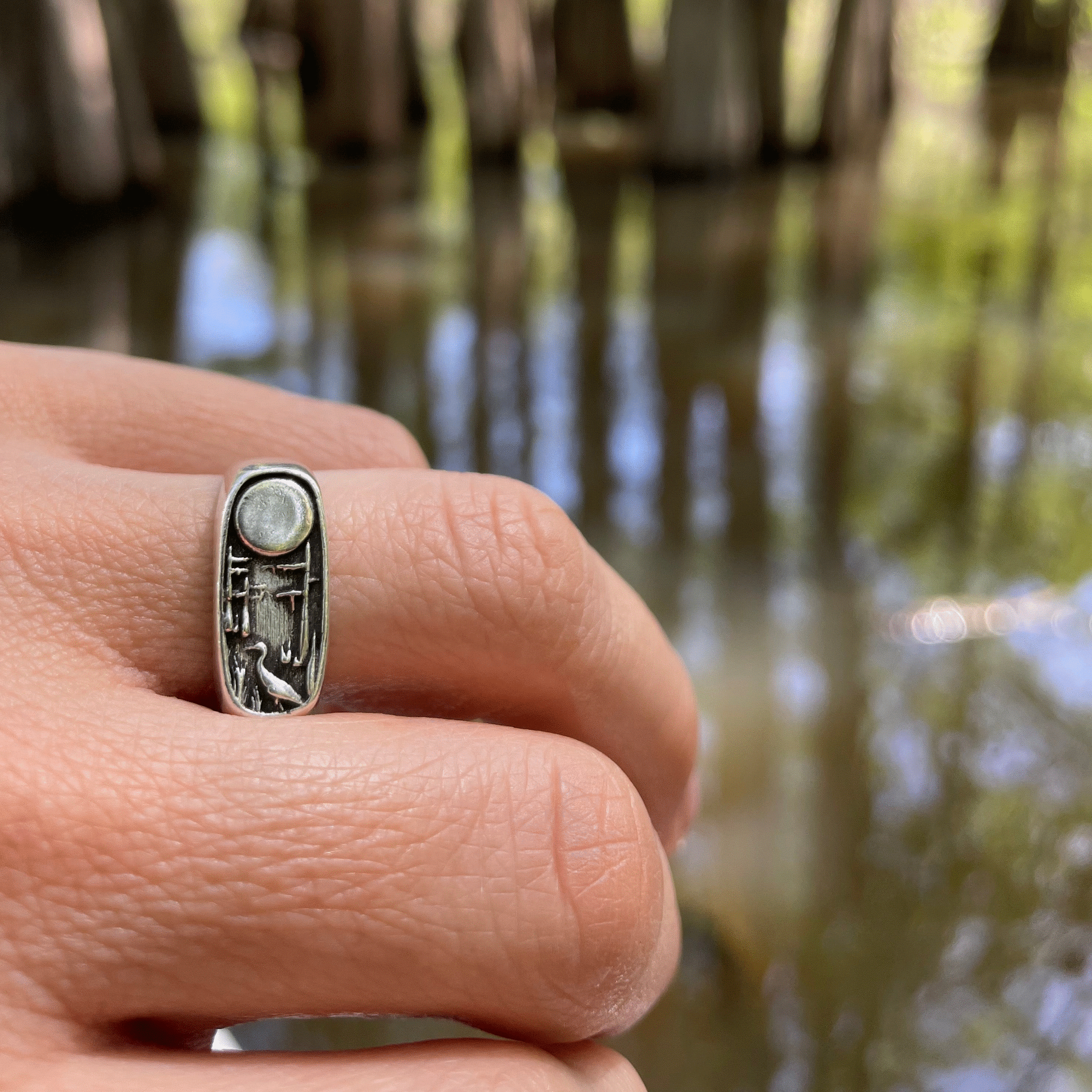 MIMOSA Handcrafted Sterling Silver Louisiana Wild Ring