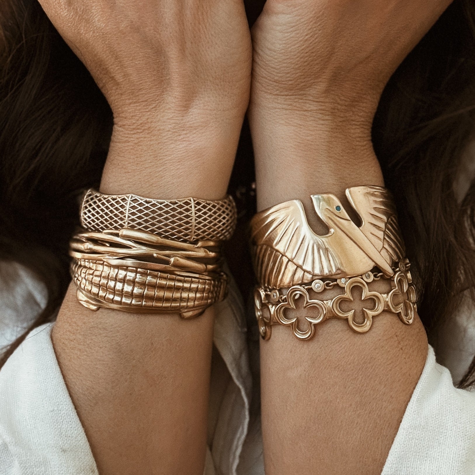 MIMOSA Handcrafted Cuff Bracelets in Bronze
