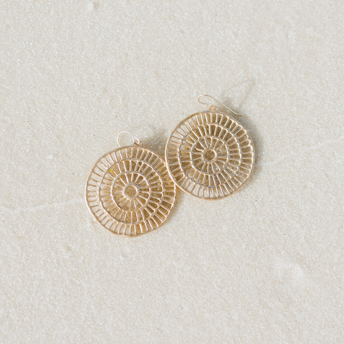 MIMOSA Handcrafted Bronze Shimmering Sun Earrings