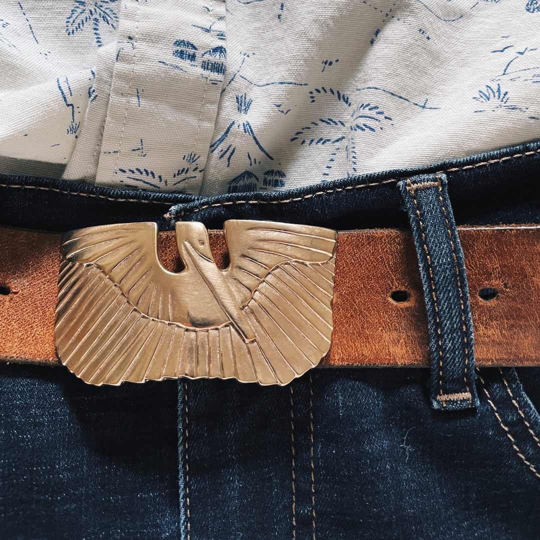 MIMOSA Handcrafted Bronze Pelican Belt Buckle