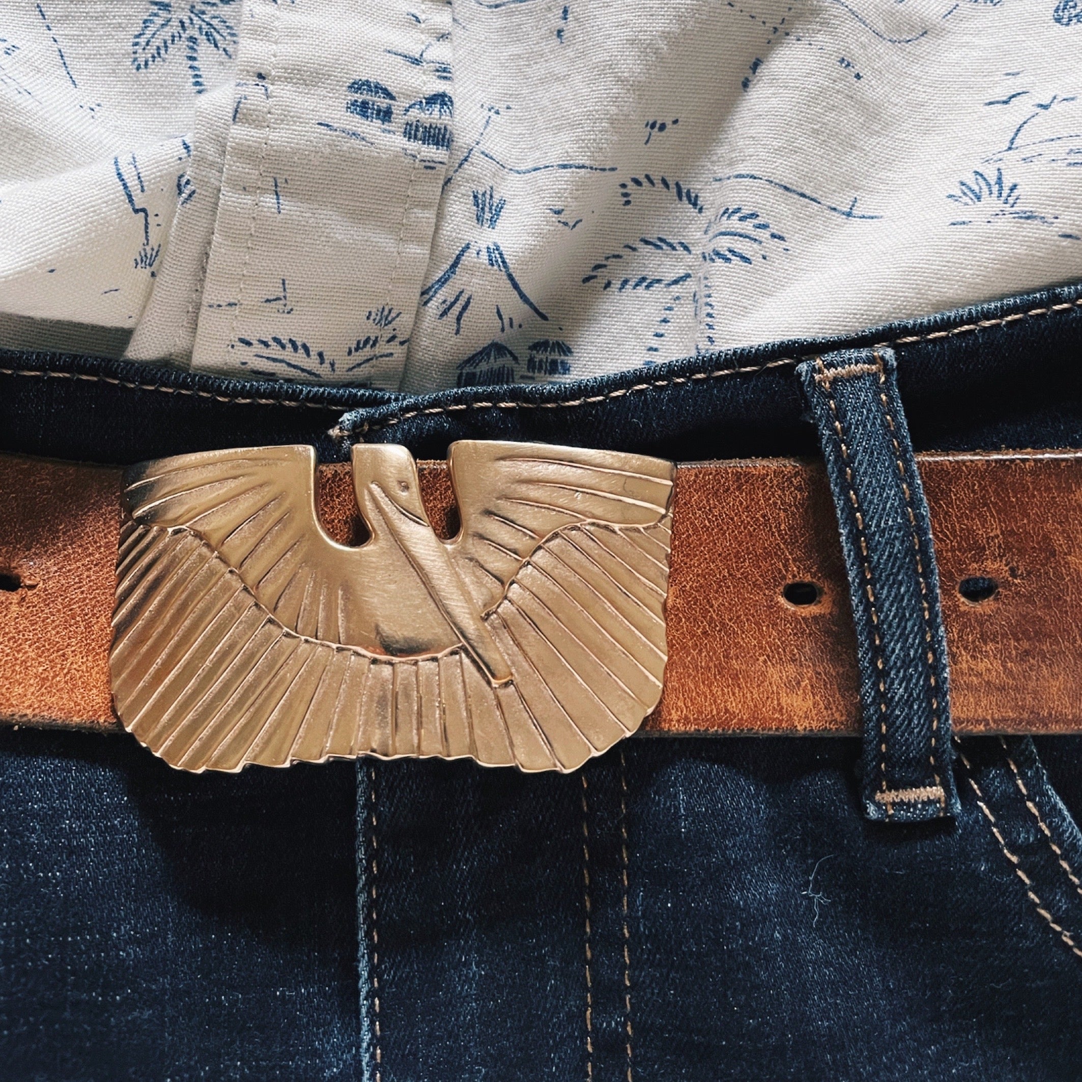 MIMOSA Handcrafted Bronze Pelican Belt Buckle