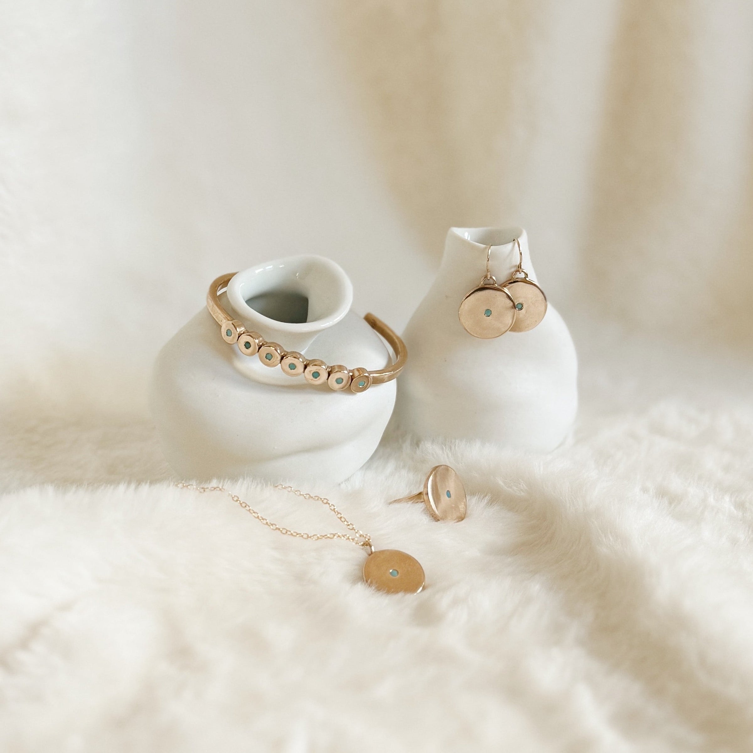 MIMOSA Handcrafted Minimal Circle Stone Jewelry
