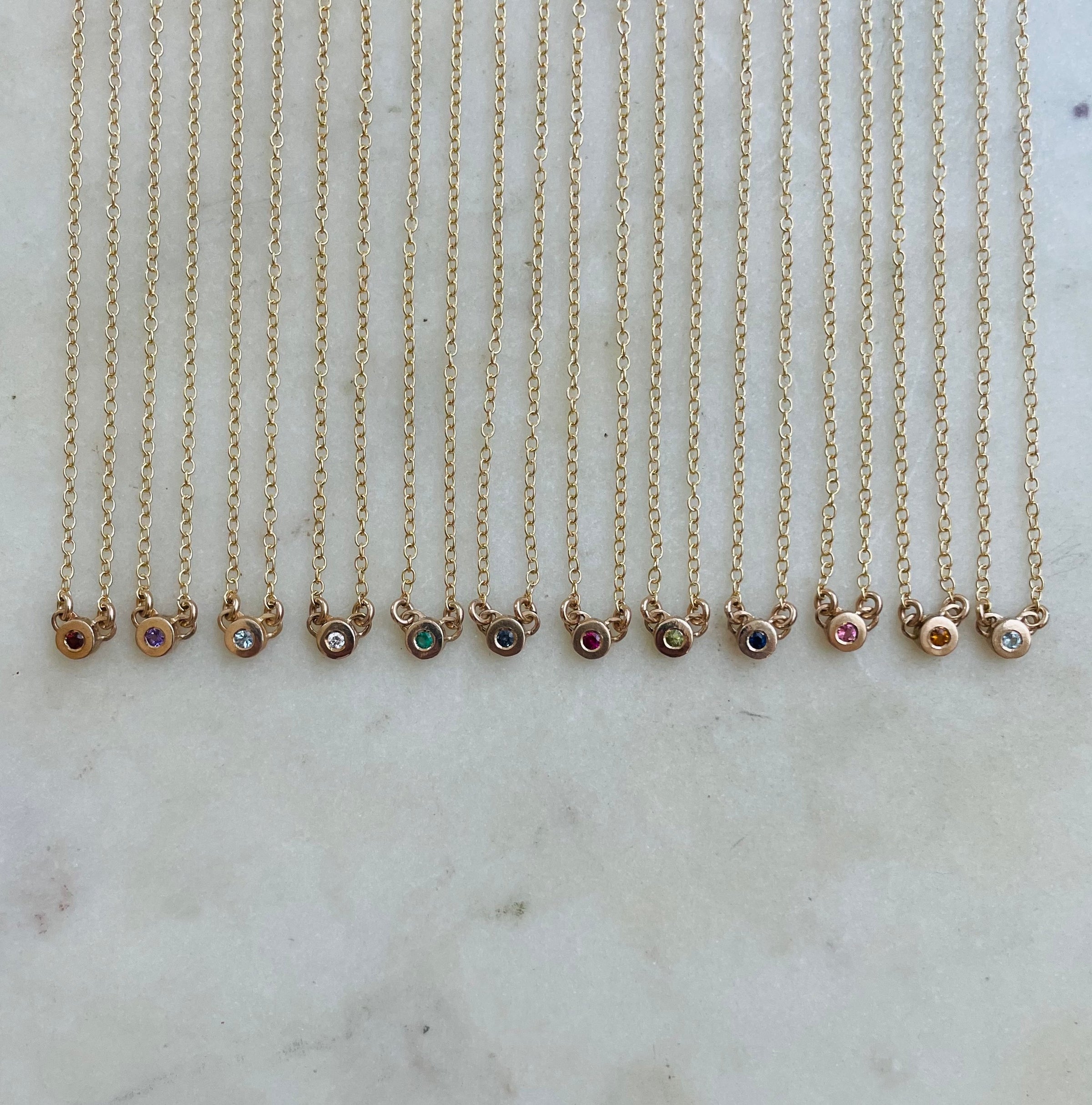 The MIMOSA Handcrafted Grace Necklaces Set with Each Birthstone