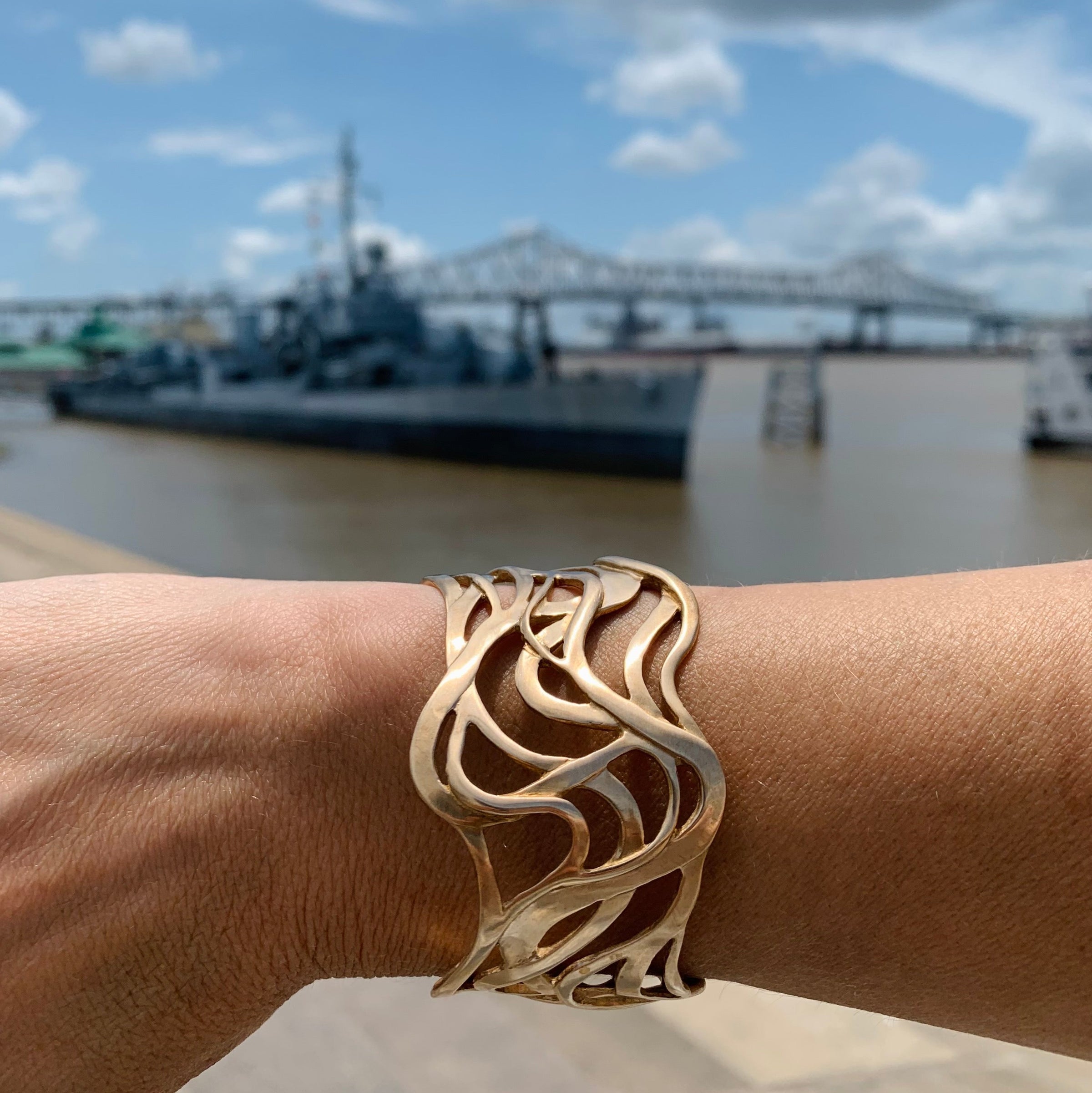 MIMOSA Handcrafted's Bronze River Cuff Bracelet