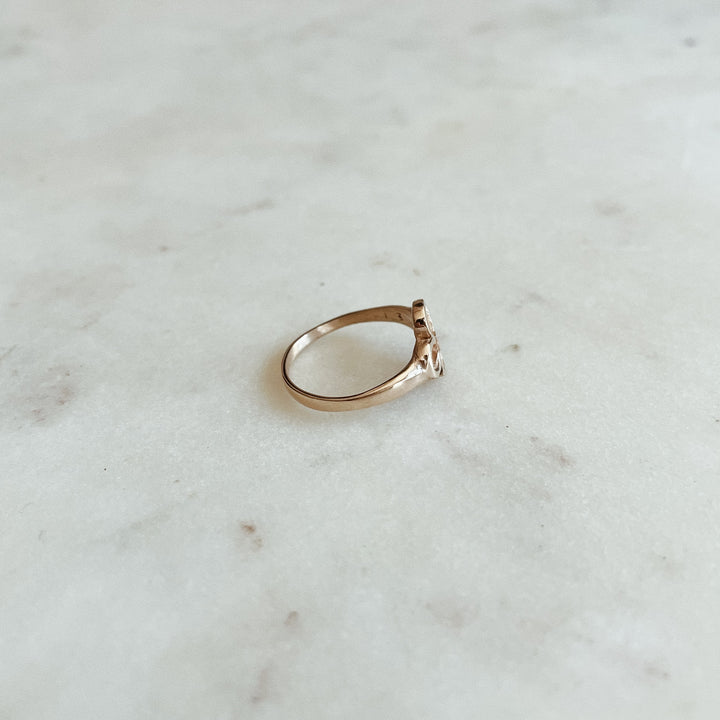 14K Gold Ring with Quatrefoil Design