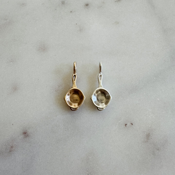 Cast Iron Skillet Pendant in Bronze and Sterling Silver | MIMOSA Handcrafted