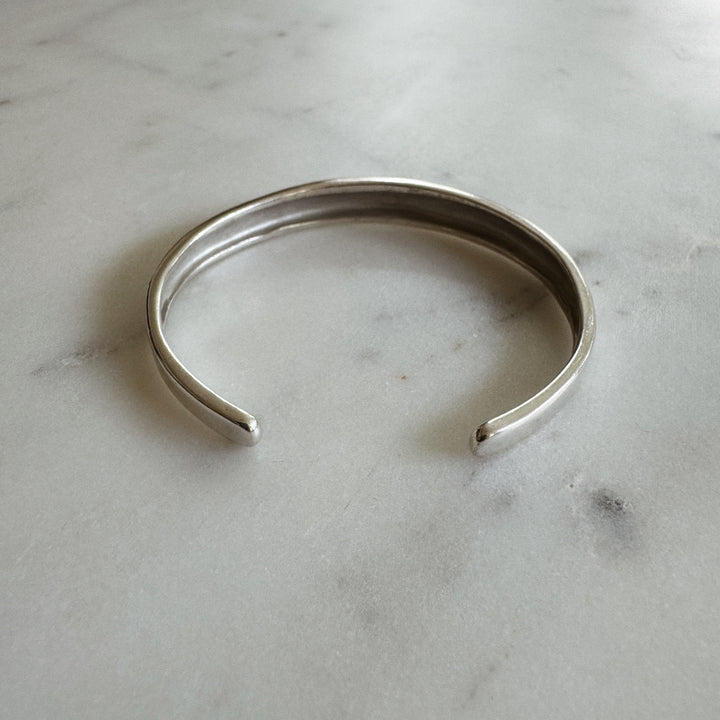 MIMOSA Handcrafted Thin Dome Bracelet in Sterling Silver