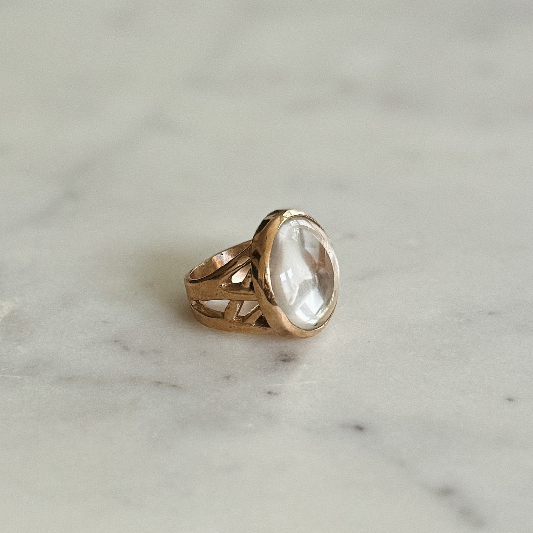 Mother Tree Ring With Clear Quartz | MIMOSA Handcrafted