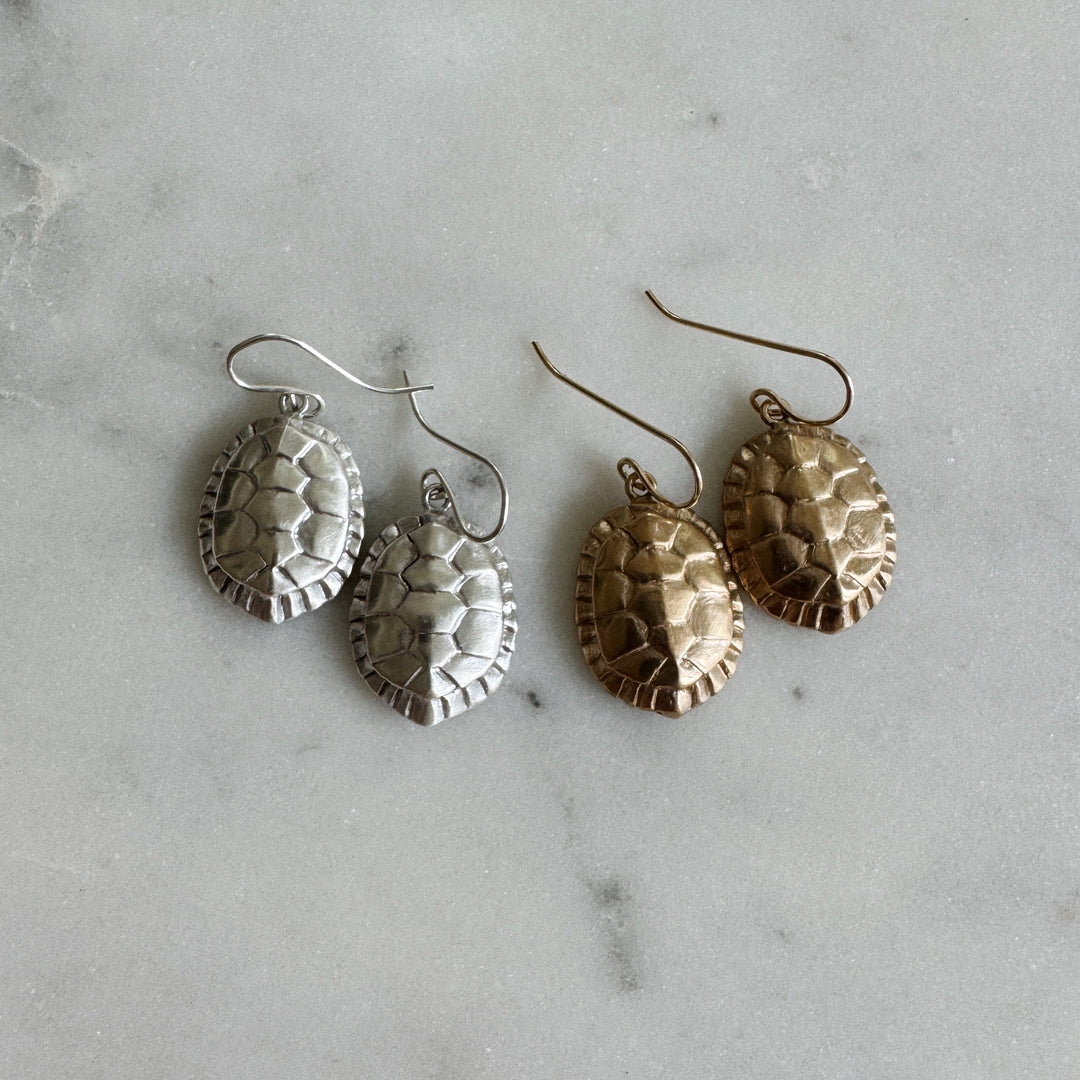 Turtle Earrings in Bronze and Sterling Silver | MIMOSA Handcrafted