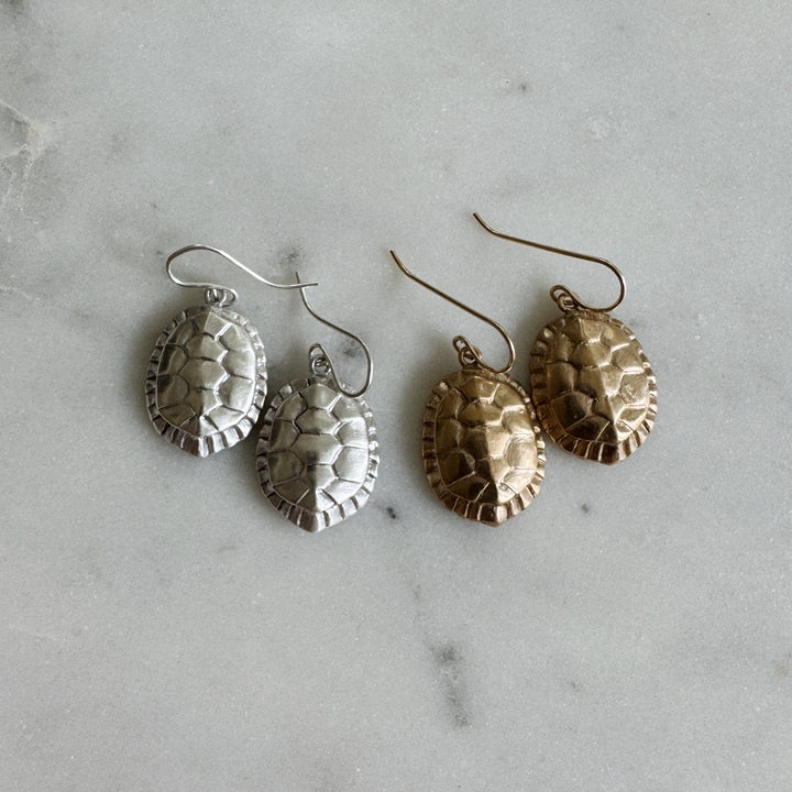 Turtle Earrings in Bronze and Sterling Silver | MIMOSA Handcrafted