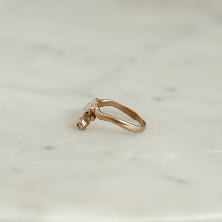 The MIMOSA Handcrafted Longhorn Ring in Bronze