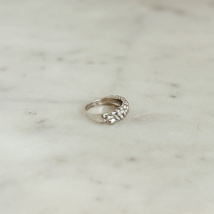 The MIMOSA Handcrafted Osage Orange Ring in Sterling Silver