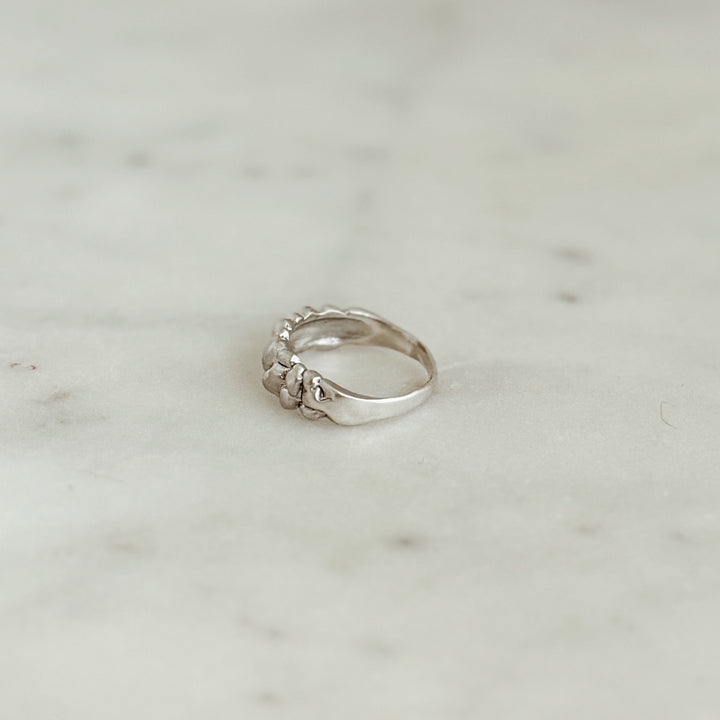 The MIMOSA Handcrafted Osage Orange Ring in Sterling Silver