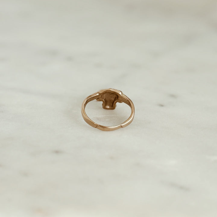 The MIMOSA Handcrafted Longhorn Ring in Bronze