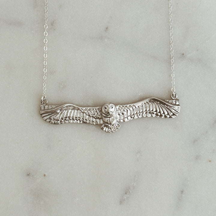 The MIMOSA Handcrafted Owl Necklace in Sterling Silver