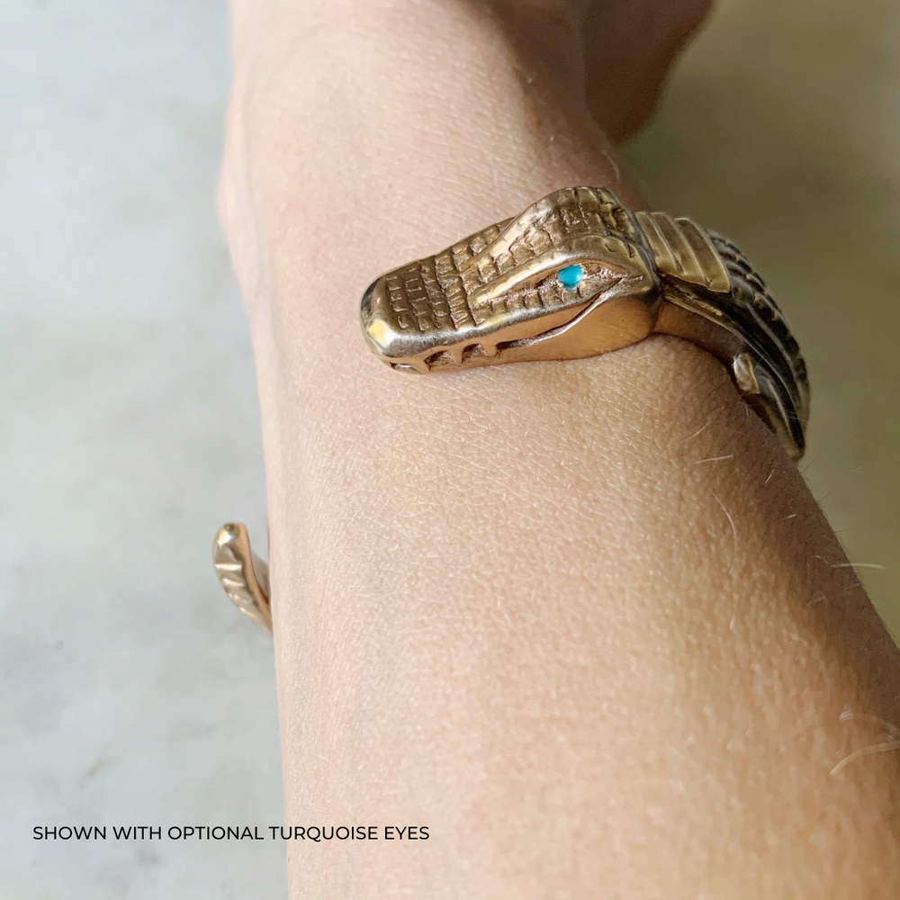 ALLIGATOR BRACELET WITH STONE EYES | MIMOSA Handcrafted