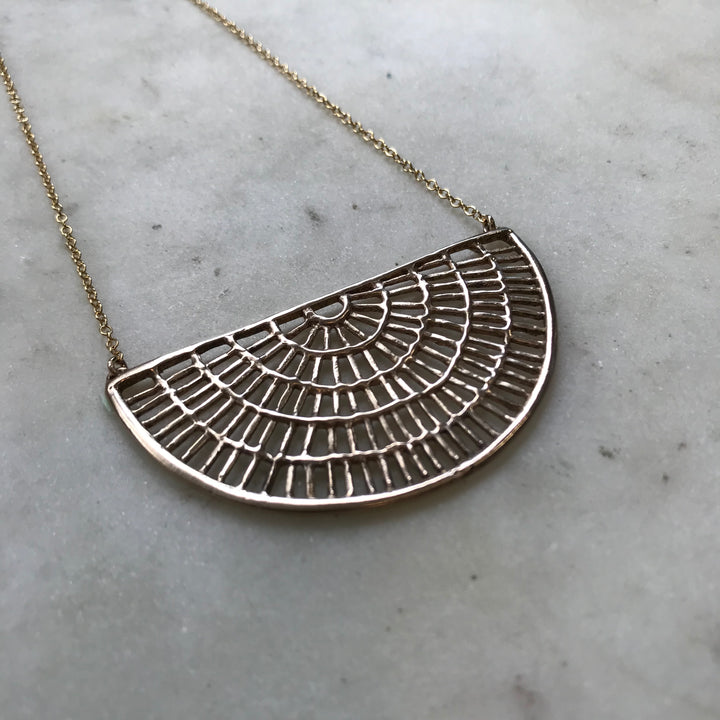 MIMOSA Handcrafted's Shimmering Sun Necklace in Bronze