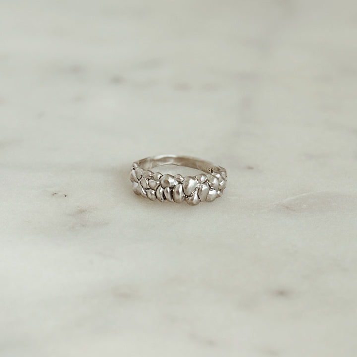 The MIMOSA Handcrafted Osage Orange Ring in Sterling Silver