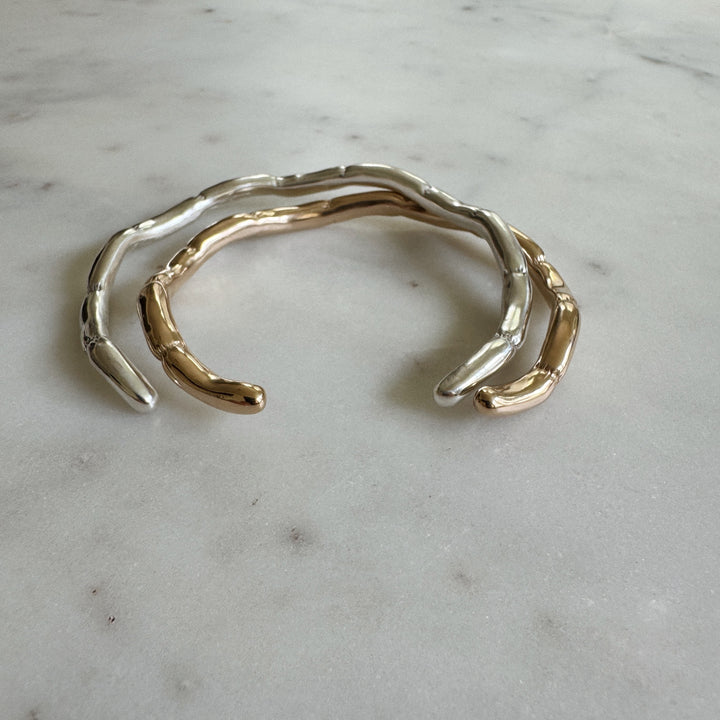 MIMOSA Handcrafted's Bronze and Sterling Silver Boudin Link Bracelets