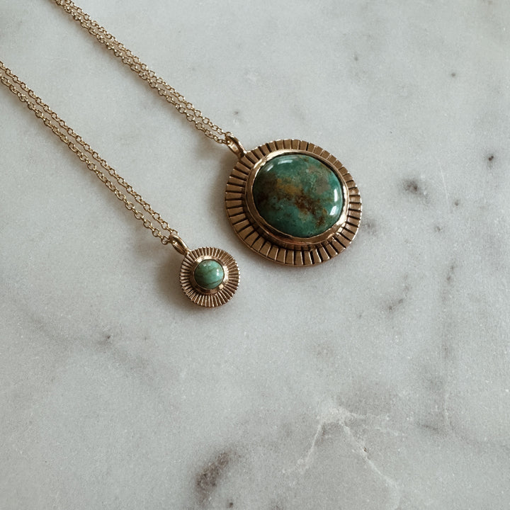 MIMOSA Handcrafted Sunburst Pendants with Turquoise