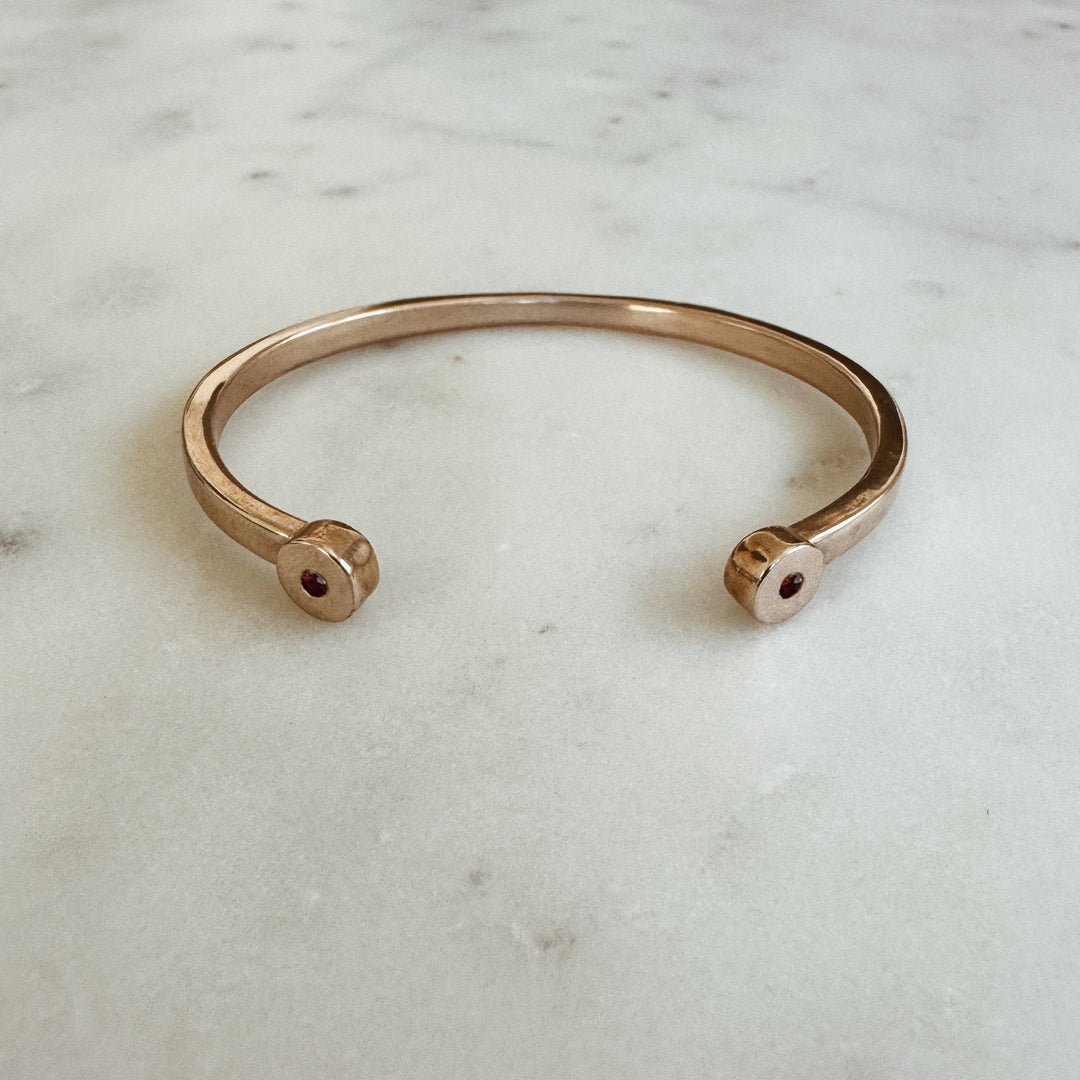 MIMOSA Handcrafted Duo Cuff with Garnet