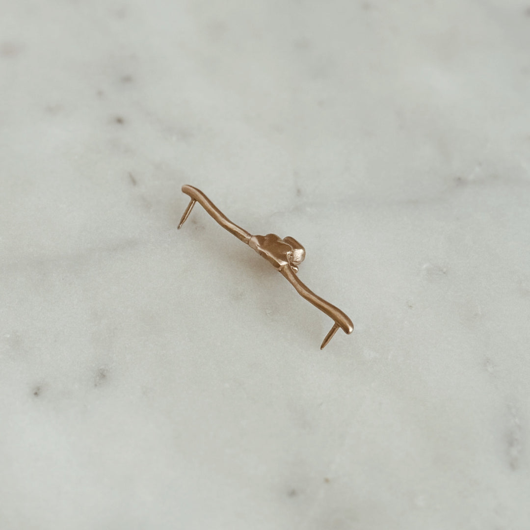 The MIMOSA Handcrafted Longhorn Pin in Bronze