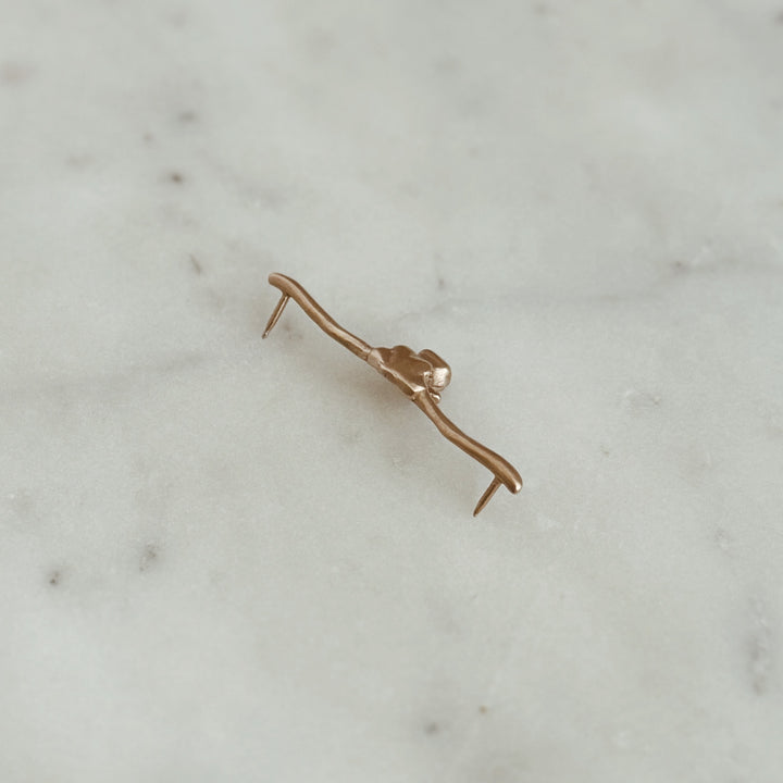 The MIMOSA Handcrafted Longhorn Pin in Bronze