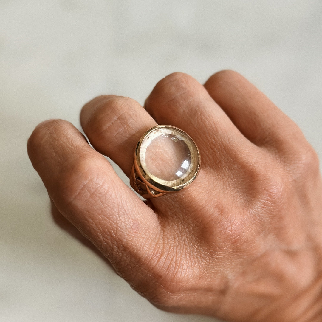 Mother Tree Ring With Clear Quartz | MIMOSA Handcrafted