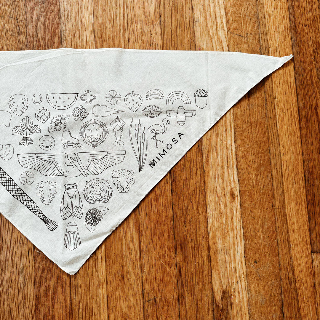 MIMOSA Handcrafted Bandana with Jewelry Sketches