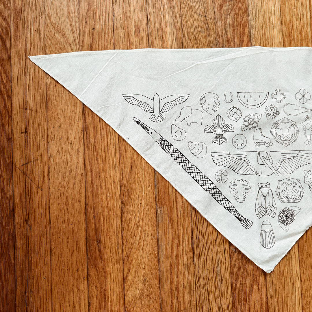 MIMOSA Handcrafted Bandana with Jewelry Sketches