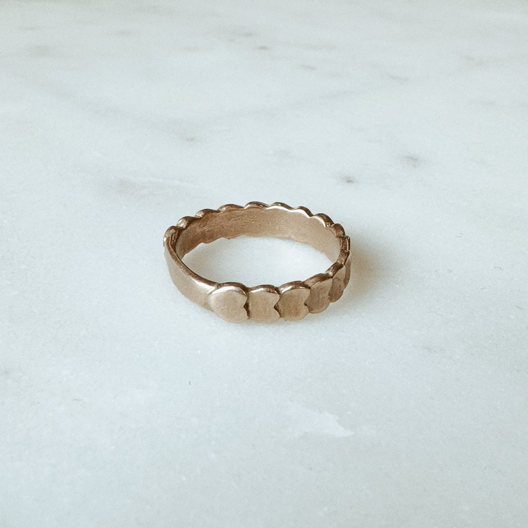 MIMOSA Handcrafted Heart to Heart Ring in Bronze