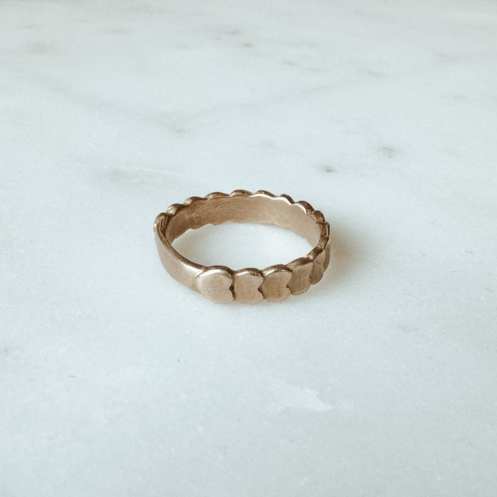 MIMOSA Handcrafted Heart to Heart Ring in Bronze