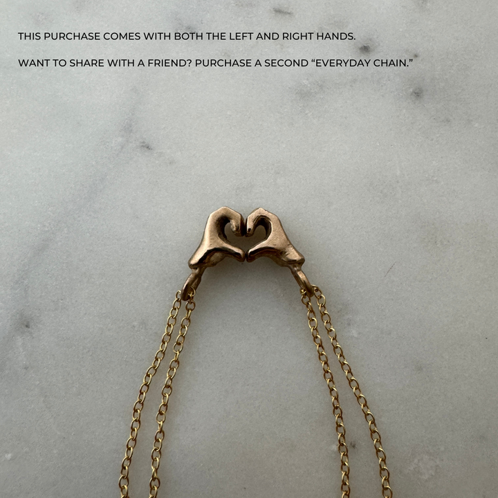 MIMOSA Handcrafted Heart Hand Necklace in Bronze