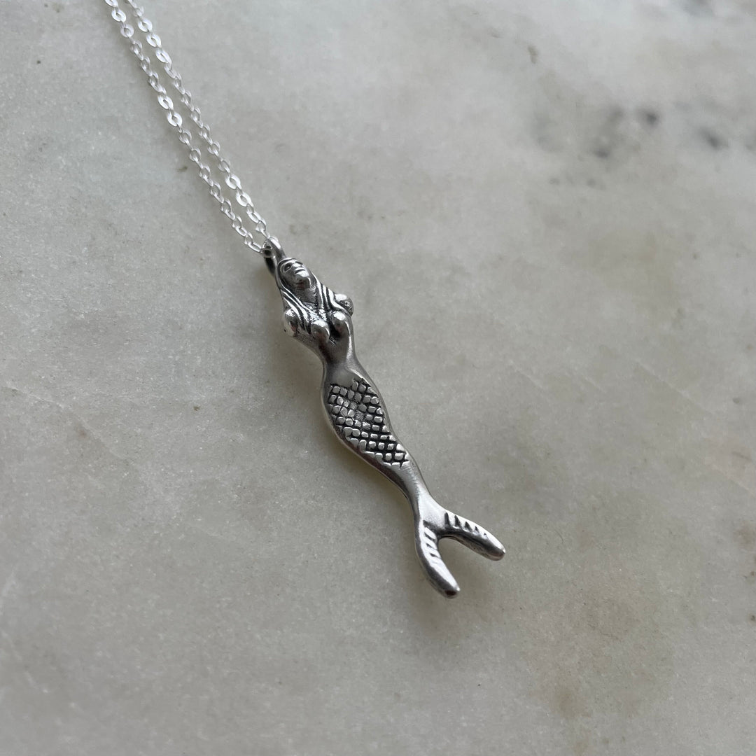 Shop The MIMOSA Handcrafted Mermaid Necklace In Sterling Silver