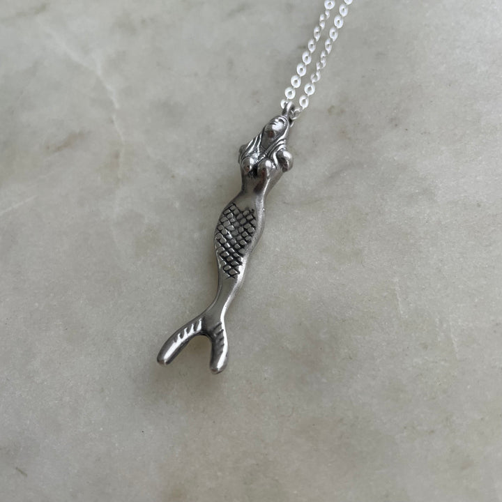 Shop The MIMOSA Handcrafted Mermaid Necklace In Sterling Silver