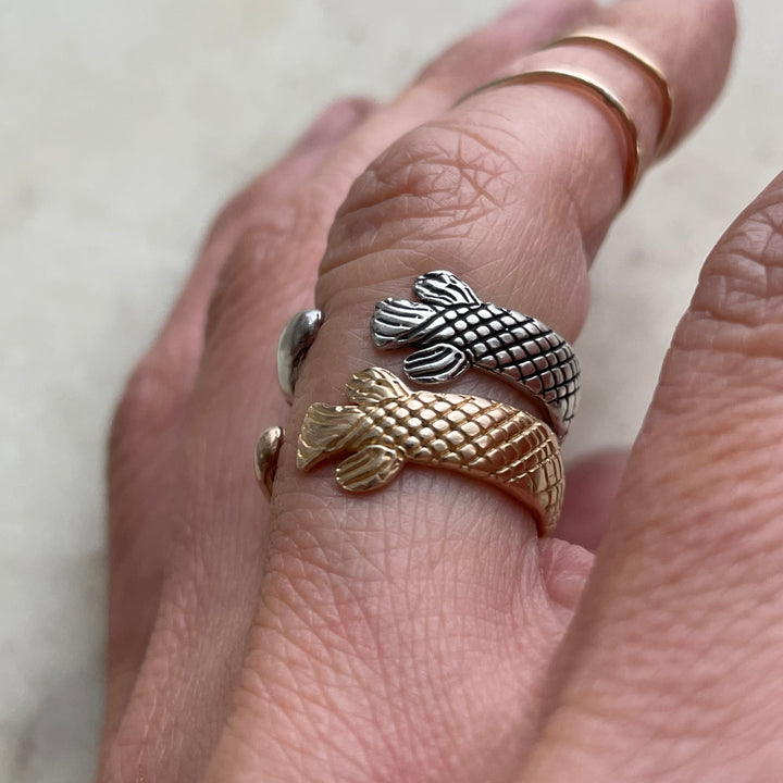 Shop the MIMOSA Handcrafted Garfish Ring in Bronze and Sterling Silver