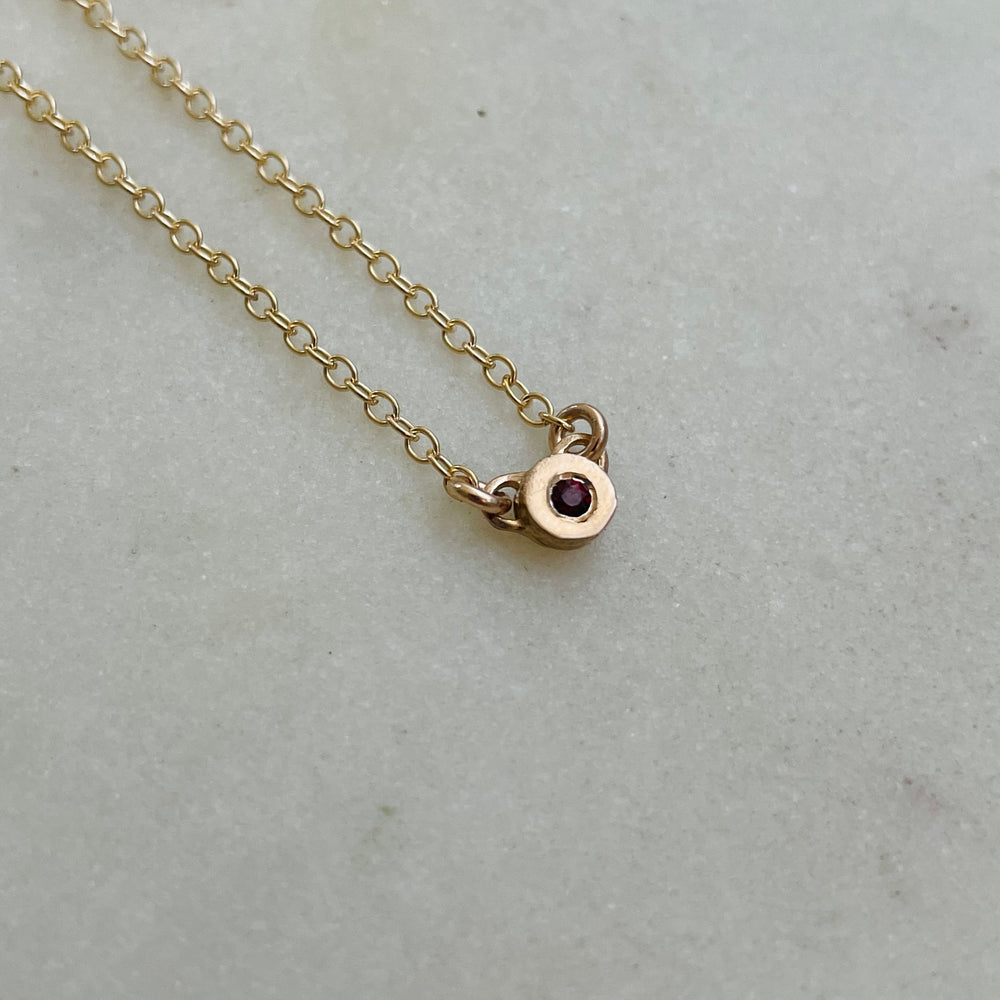 Handmade Bronze Grace Pendant Necklace With Garnet Birthstone