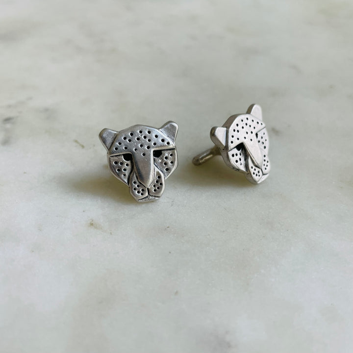 Handmade Sterling Silver Jaguar Head Cufflinks