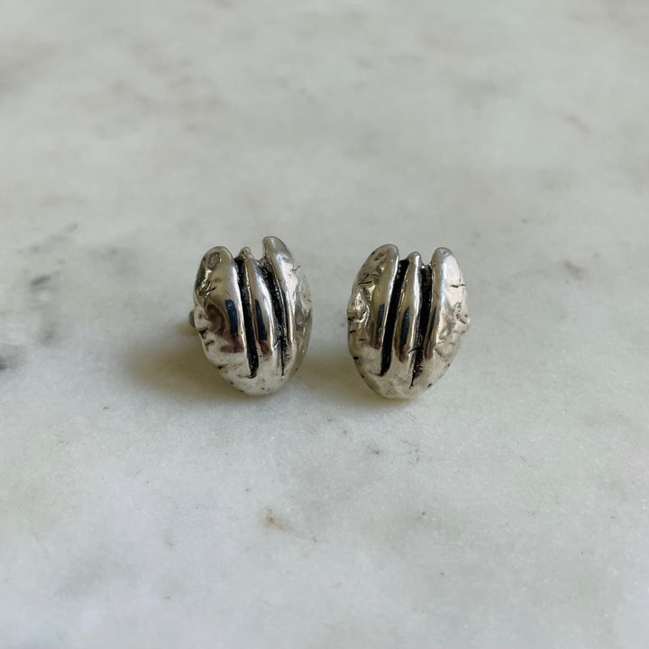 Handmade Sterling Silver Pecan Cufflinks