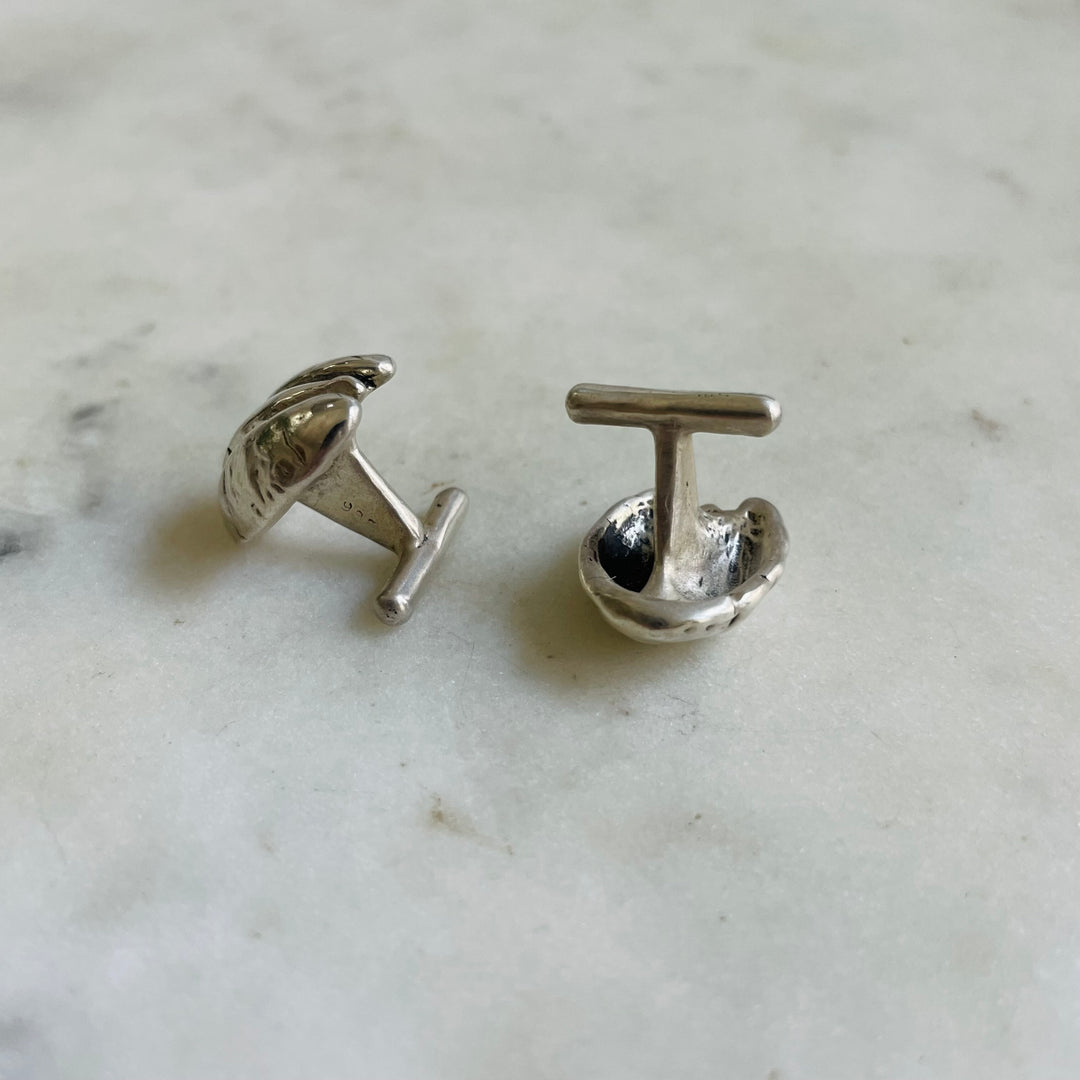 Handmade Sterling Silver Pecan Cufflinks
