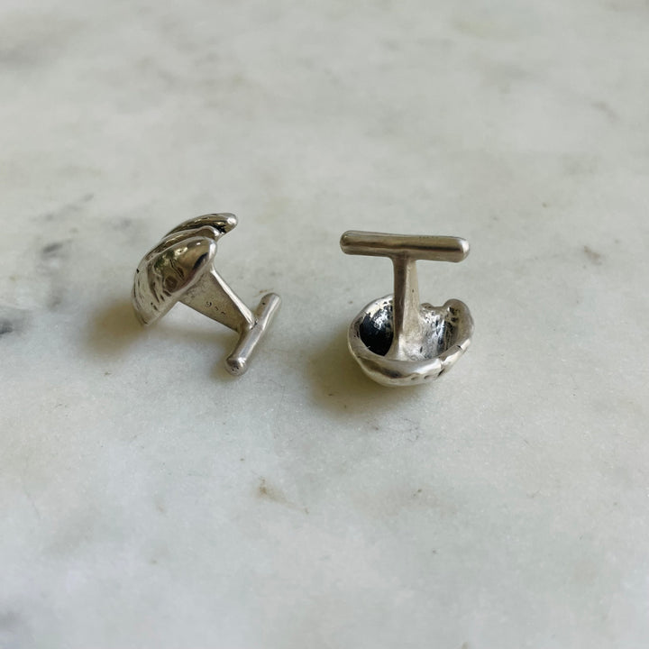 Handmade Sterling Silver Pecan Cufflinks