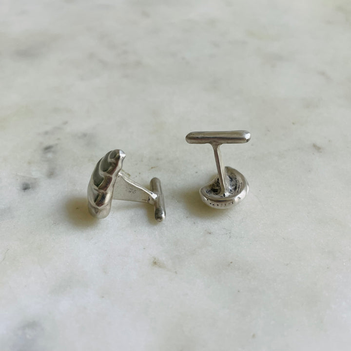 Bottom Of Sterling Silver Oyster Shell Cufflinks