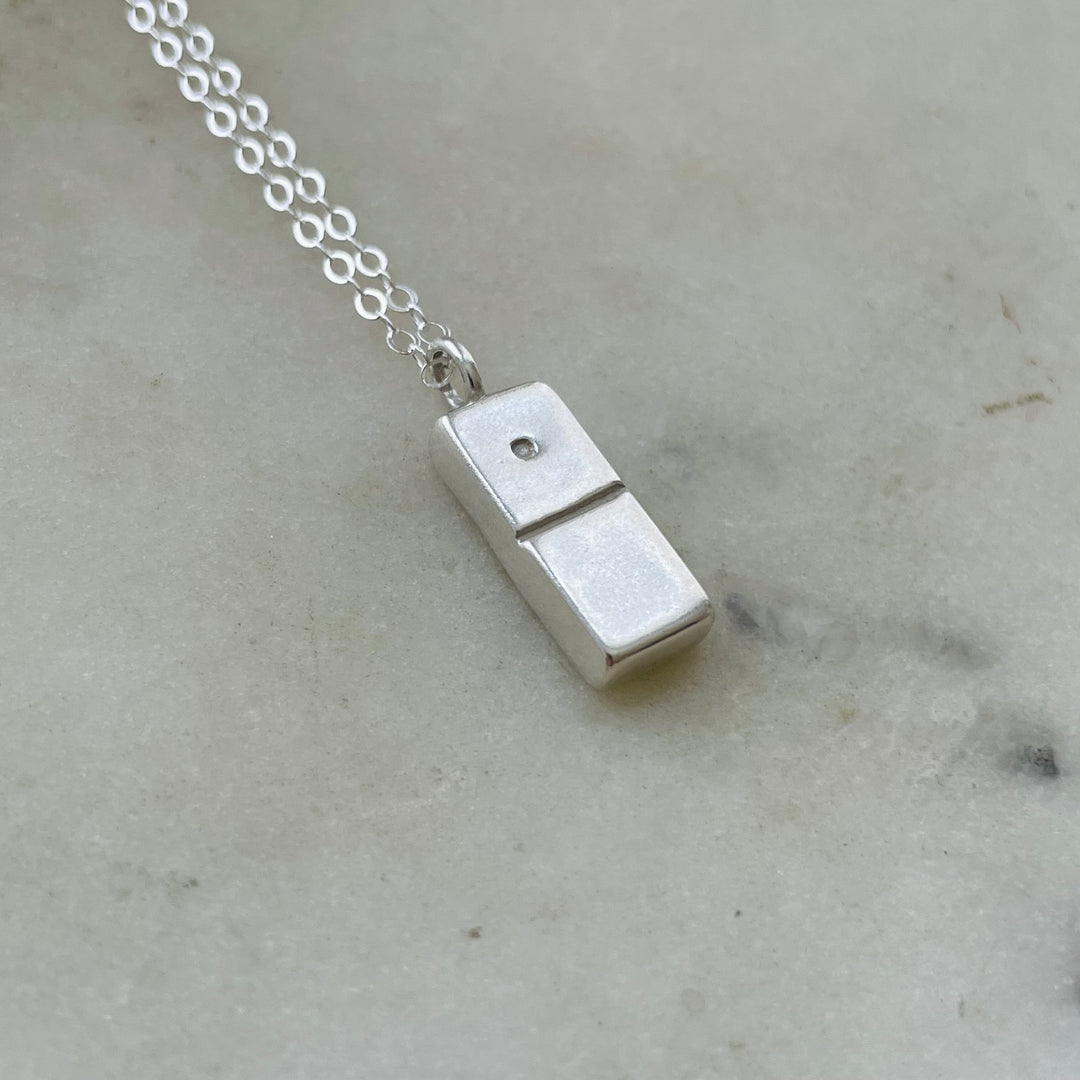 Handmade Sterling Silver Domino Pendant Necklace