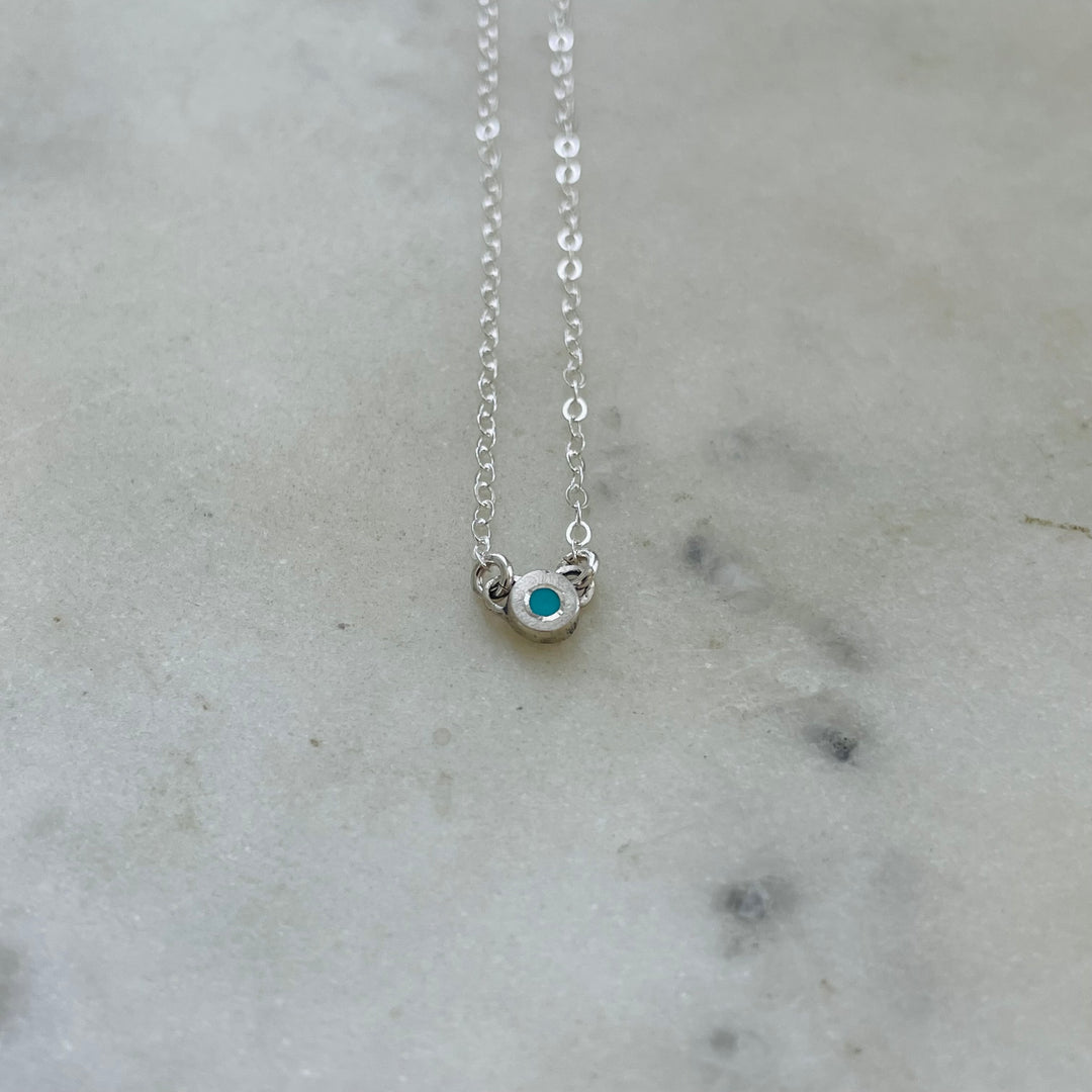 Handmade Sterling Silver Grace Pendant Necklace With Turquoise Stone