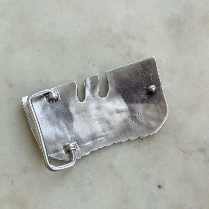 Back Of Handmade Sterling Silver Pelican Belt Buckle