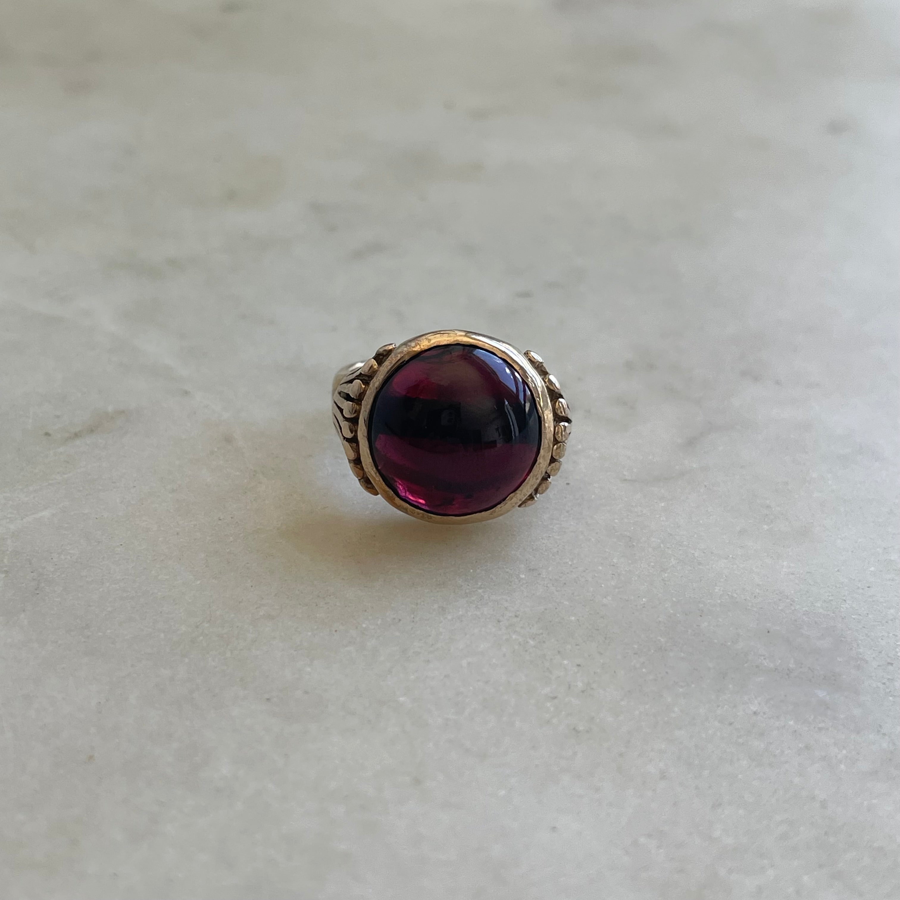 MIMOSA FLOWER RING — RHODOLITE MIMOSA Handcrafted