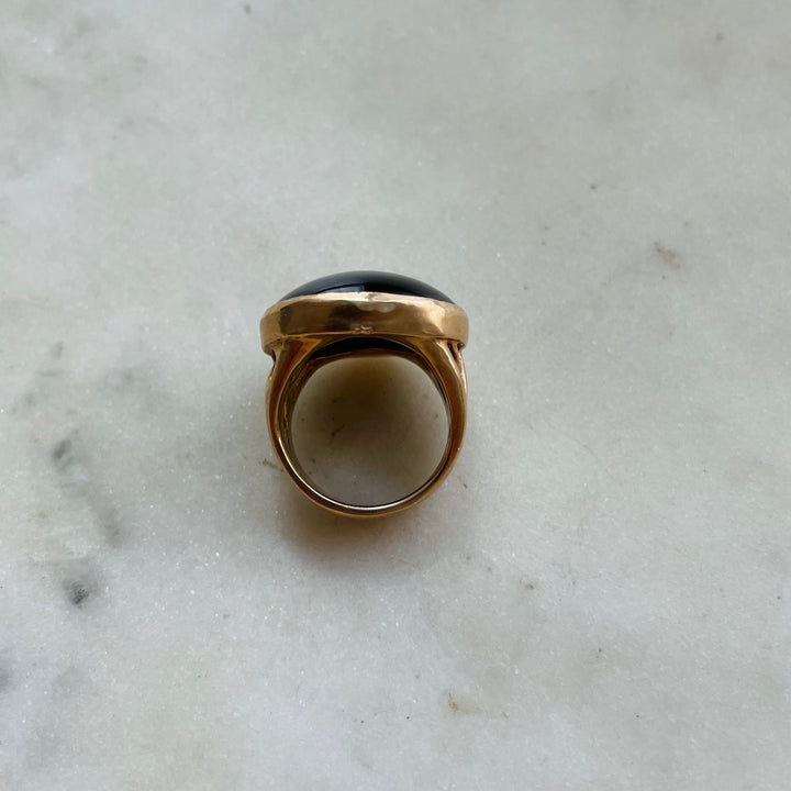 MIMOSA Handcrafted Bronze Mother Tree Ring With Onyx
