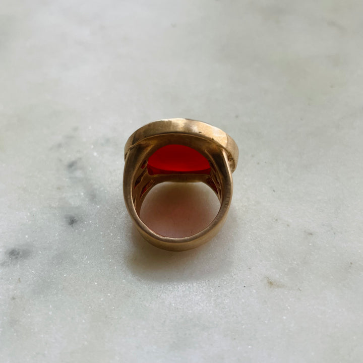 MIMOSA Handcrafted Bronze Mother Tree Ring With Carnelian