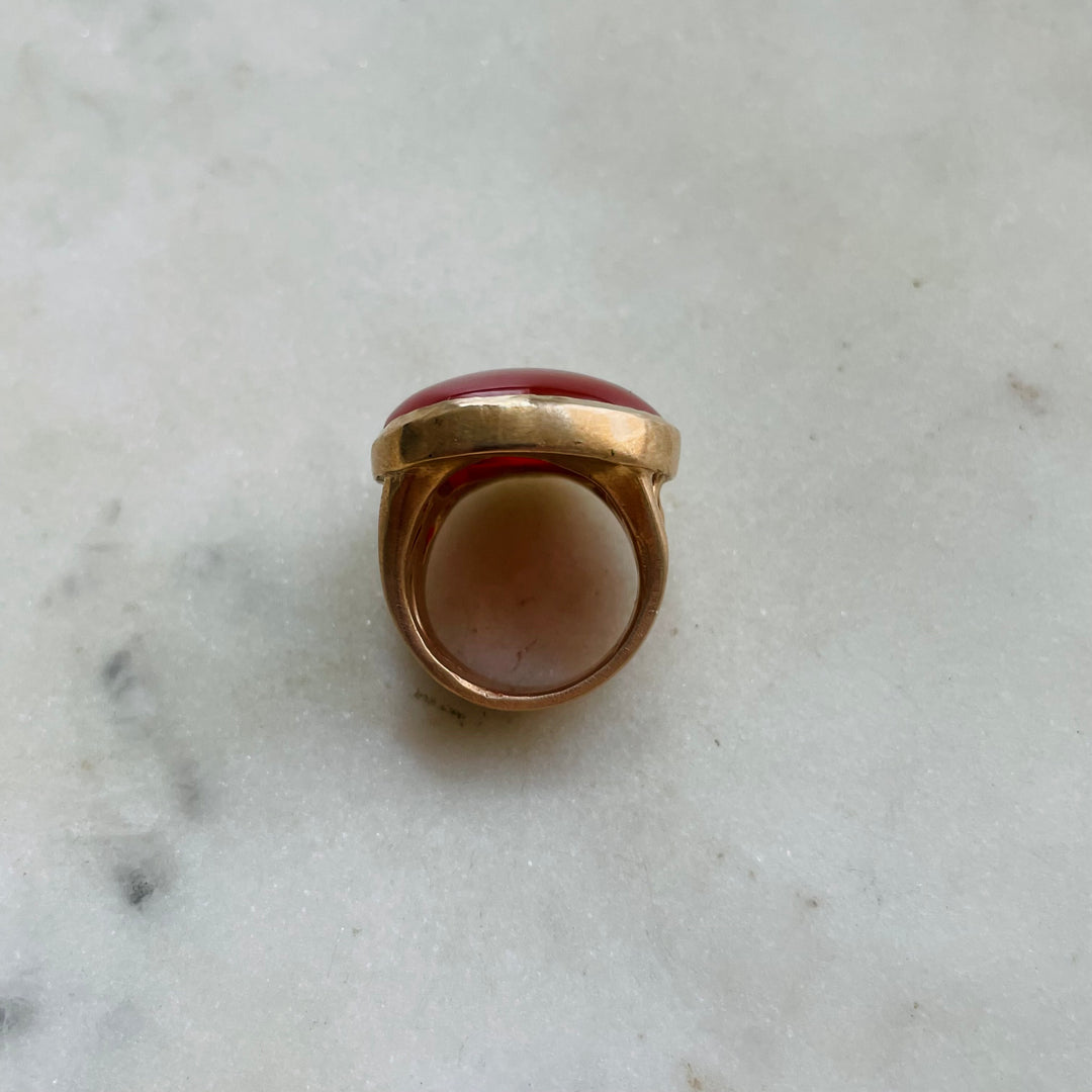 MIMOSA Handcrafted Bronze Mother Tree Ring With Carnelian